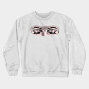 Lashes eyelashes and eyebrows on pink background. The eyes have it, beauty is in the eye of the beholder Crewneck Sweatshirt